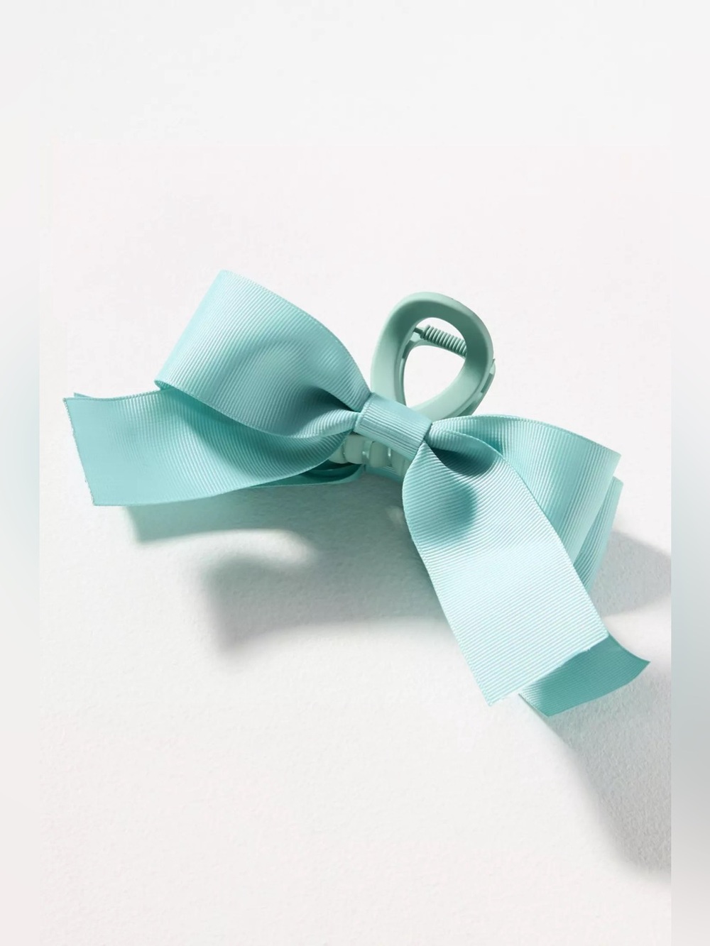 Anthropologie Mint Blue Grosgrain Bow Hair Clip